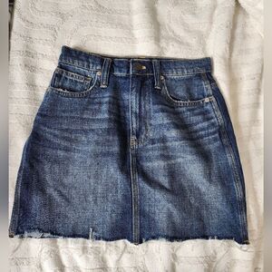 Madewell high rise denim mini skirt